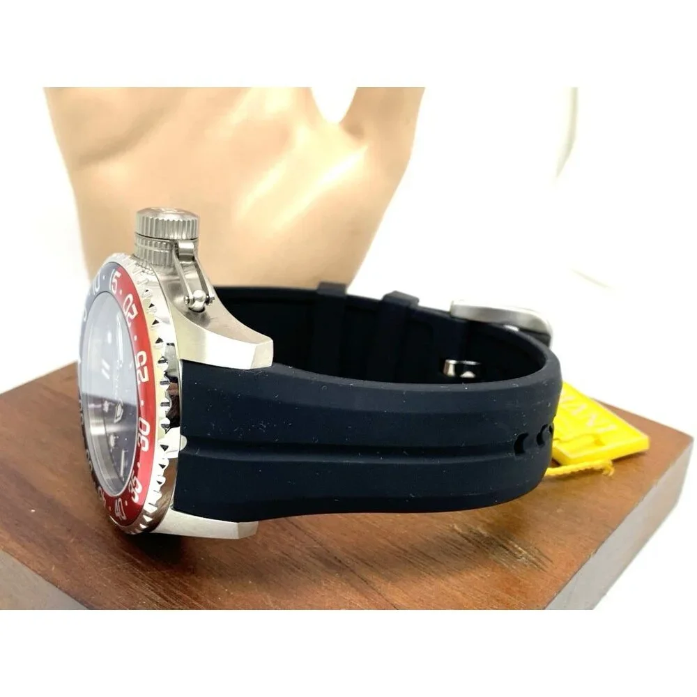 Invicta Mens Watch 35658 Pro Diver Quartz Blue Dial Pepsi Bezel Rubber Band 50mm